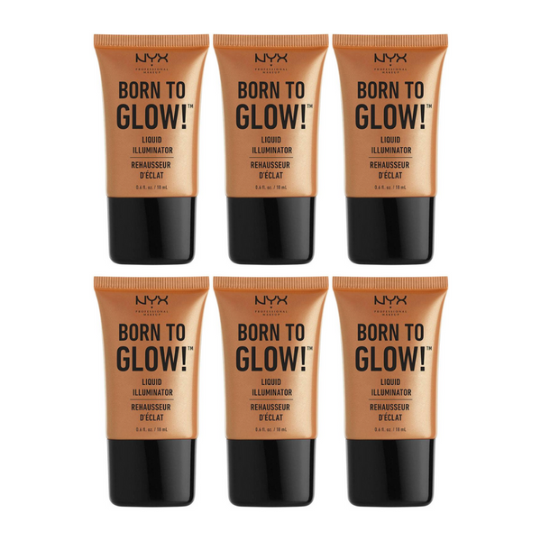 6x NYX Born To Glow Liquid Illuminator 18ml Pure Gold