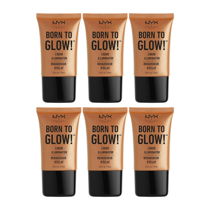 6x NYX Born To Glow Liquid Illuminator 18ml Pure Gold