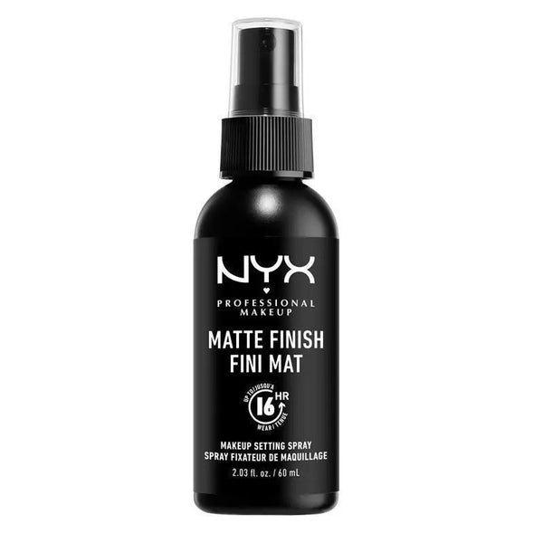 NYX Professional Makeup makeup setting spray bottle on a white background