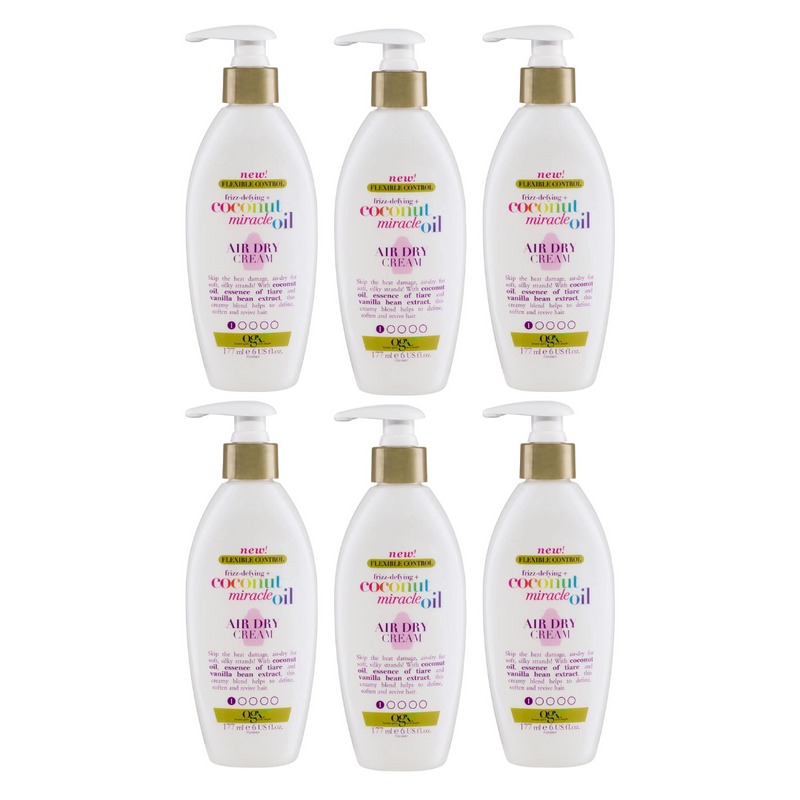 6x OGX Coconut Miracle Oil Air Dry Cream Frizz Defying 177mL