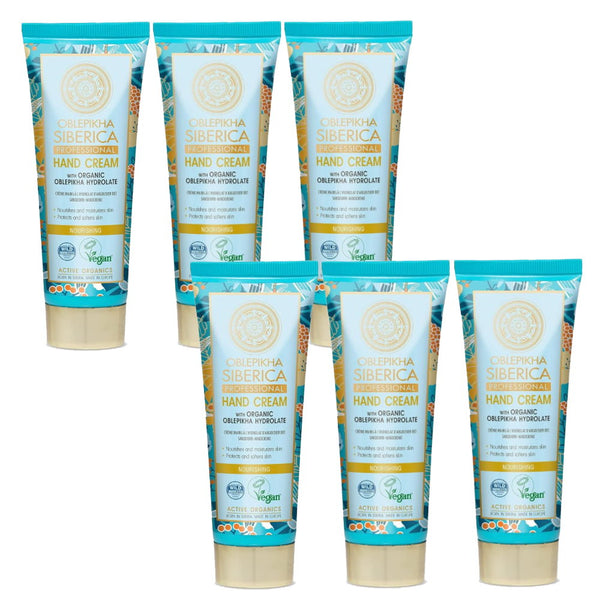 6x Siberica Oblepikha Hand Cream with Organic Oblepikha Hydrolate 75ml