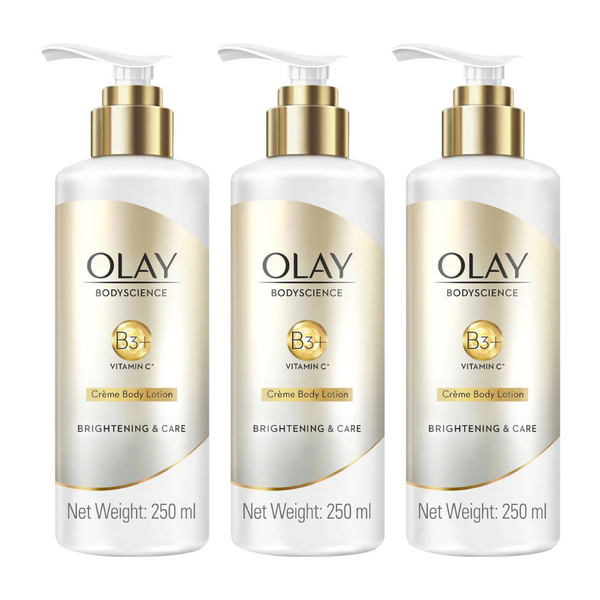 3x Olay Bodyscience Creme Body Lotion Brightening and Care 250ml