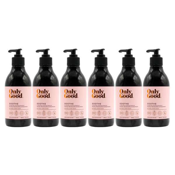 6x Only Good Soothe Natural Hand Wash Rosehip Marshmallow and Elderflower 300ml