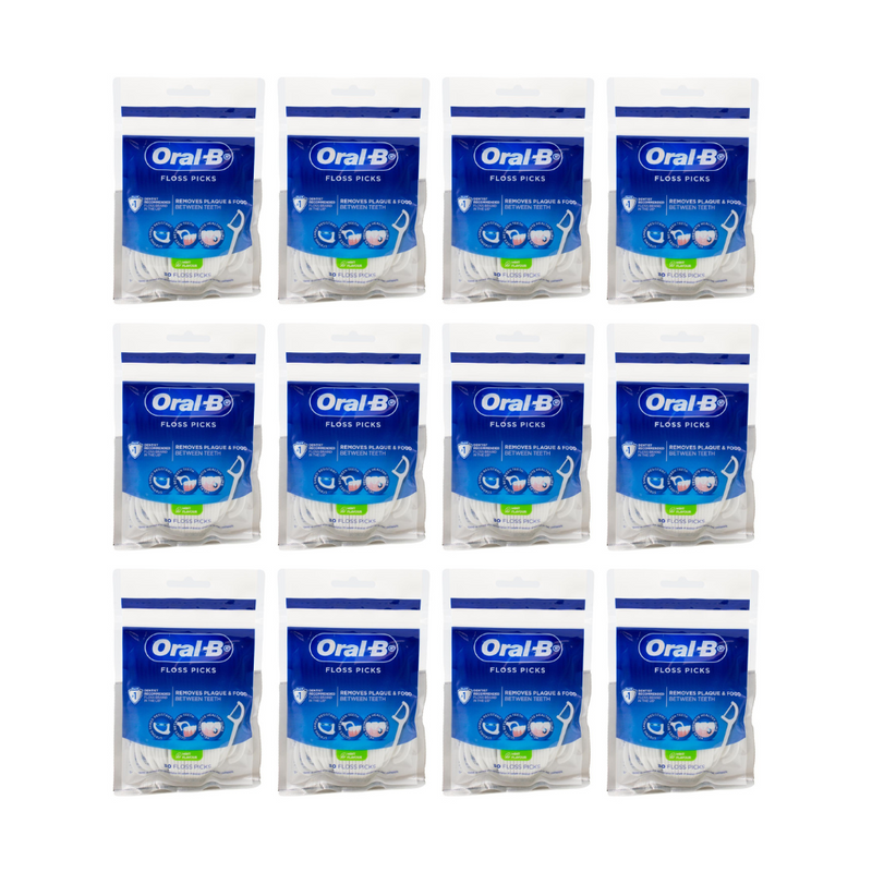 12x Oral B Floss Picks Mint Flavour 30pk