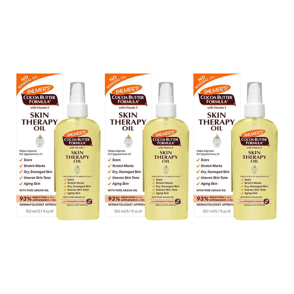 3x Palmers Cocoa Butter Skin Therapy Oil 150ml