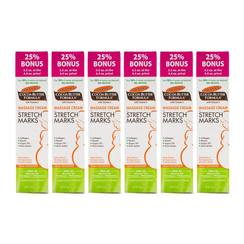6x Palmers Massage Cream For Stretch Marks Cocoa Butter Formula With Vitamin E 156g