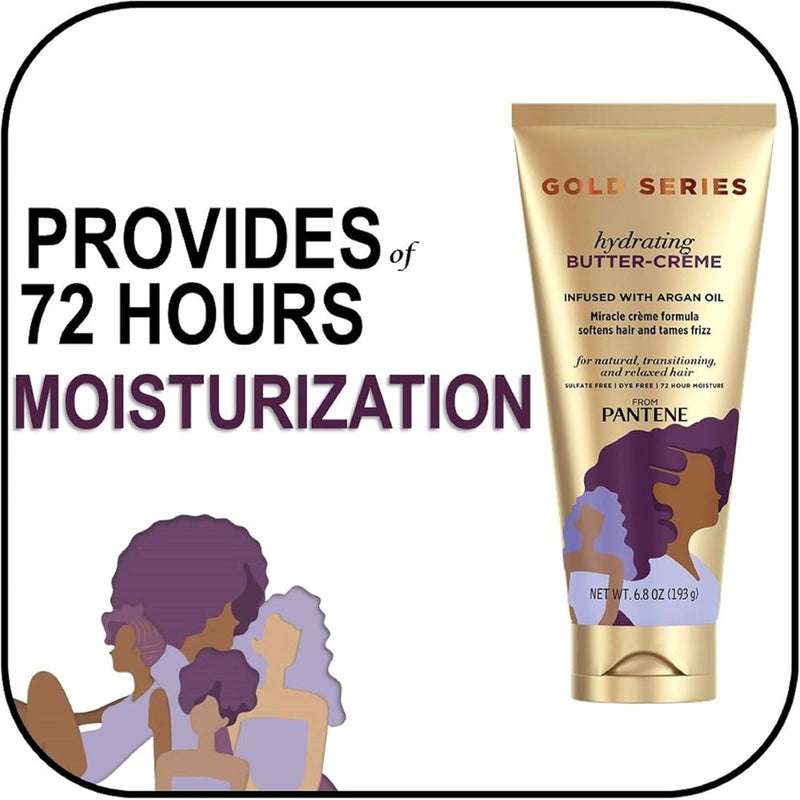 3x Pantene Gold Series Intense Hydrating Butter Creme Hair Care 193g