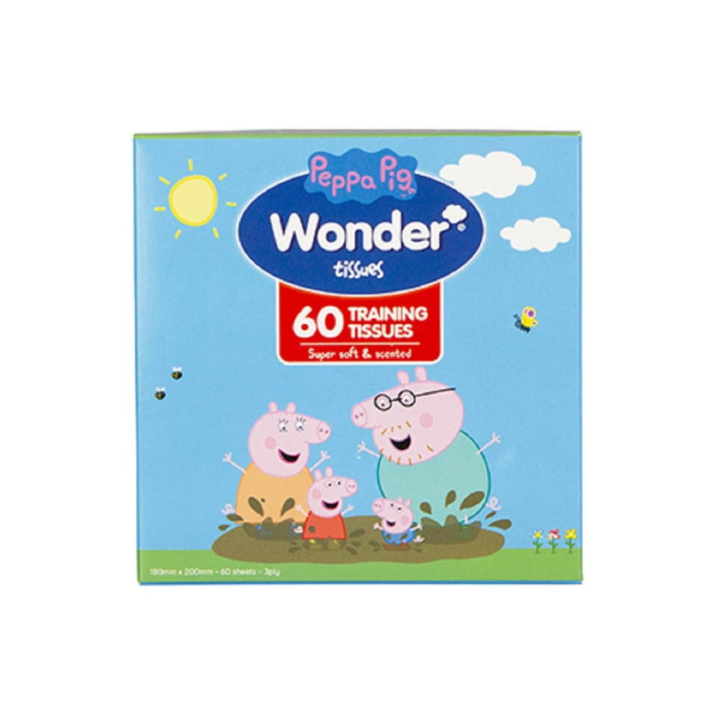 3x Peppa Pig Wonder Training Tissues 3ply 60pack 180mm x 200mm