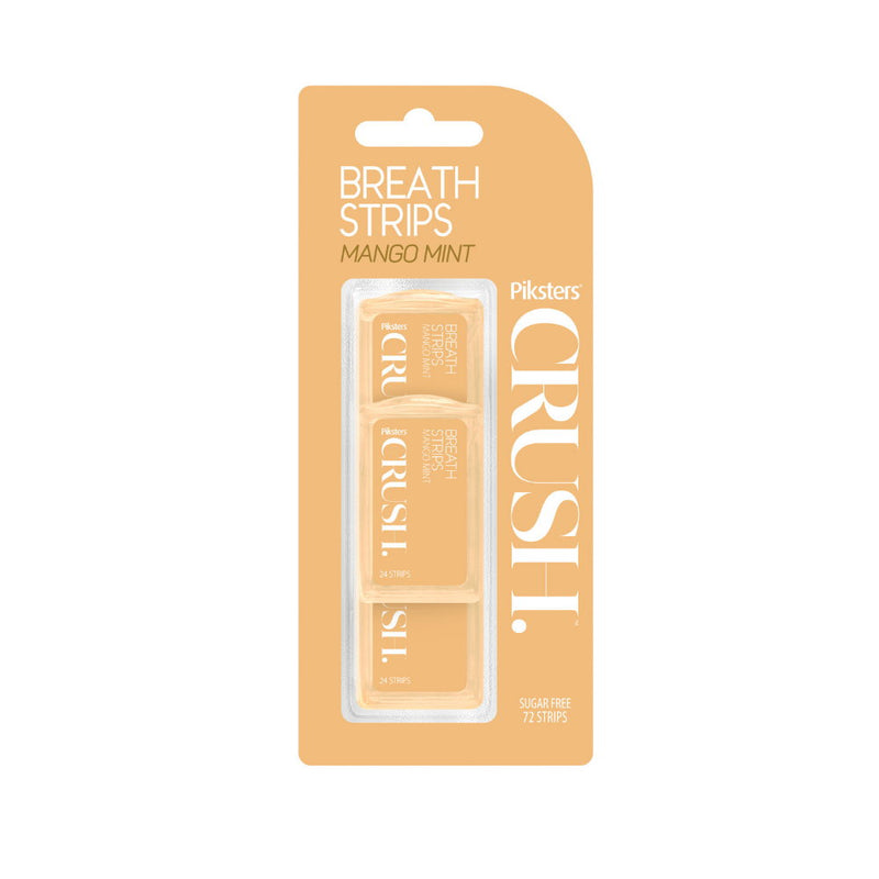 3x Piksters Crush Breath Strips Sugar Free Mango Mint 72 Strips