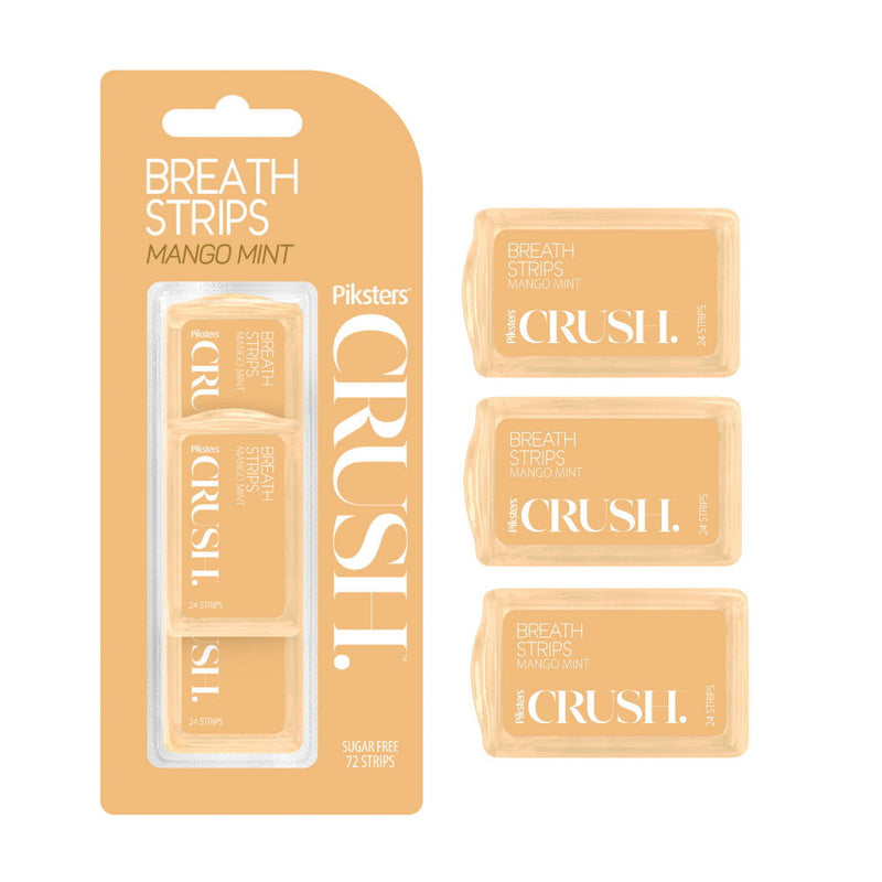 3x Piksters Crush Breath Strips Sugar Free Mango Mint 72 Strips