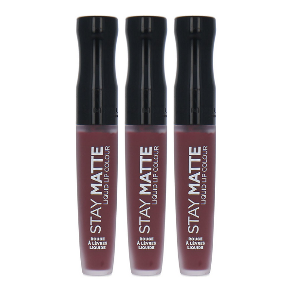 3 x Rimmel Stay Matte Liquid Lip Colour 860 Urban Affair - Deep Red Lipstick