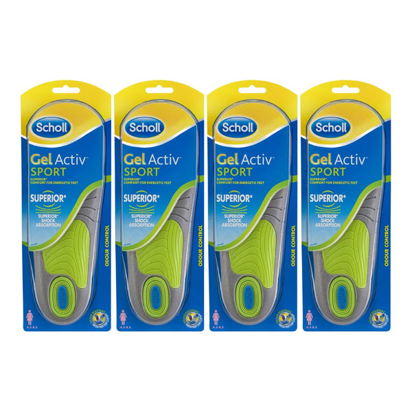 4x Scholl Gel Activ Sport Insole Womens Size 4.5 - 8.5