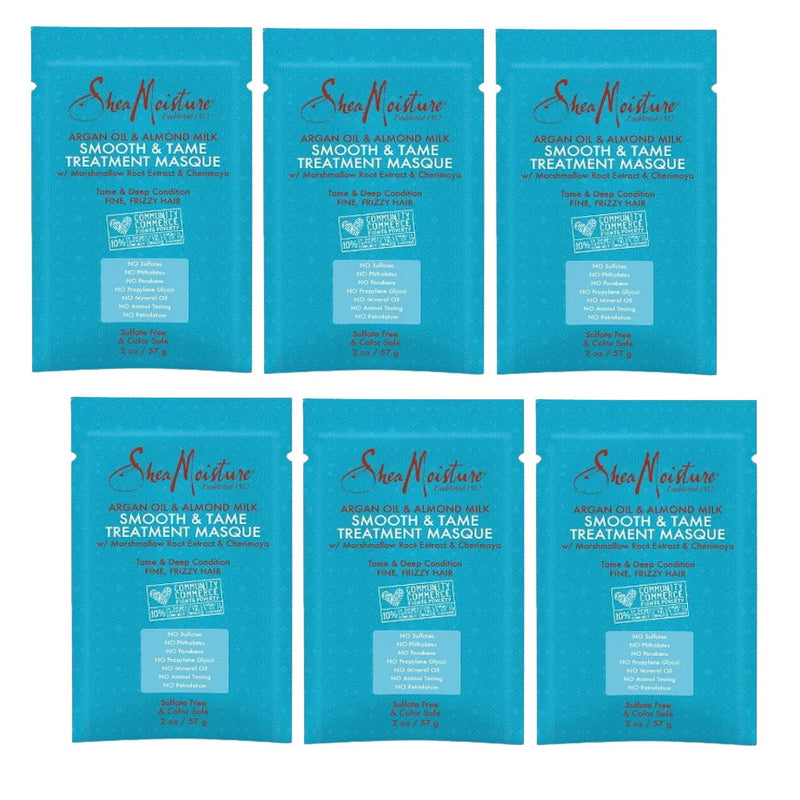 6x Shea Moisture Treatment Masque Smooth & Tame Argan Oil & Almond Milk 57g