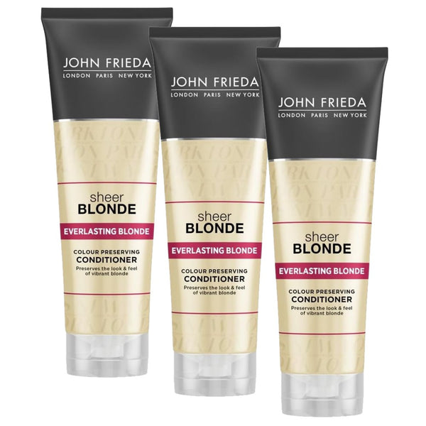 Buy Online 3pk John Frieda Sheer Blonde Everlasting Blonde Conditioner 250mL - Makeup Warehouse Australia