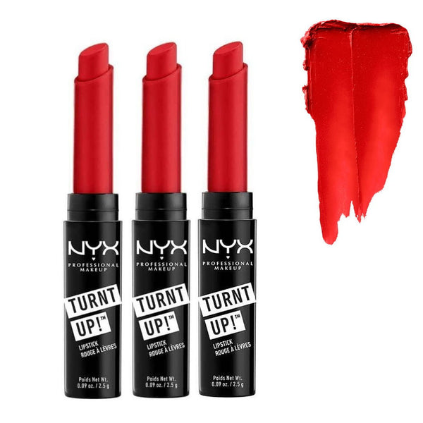 3x NYX Professional Makeup Turnt Up Lipstick TULS 22 Rock Star Red - Makeup Warehouse Australia
