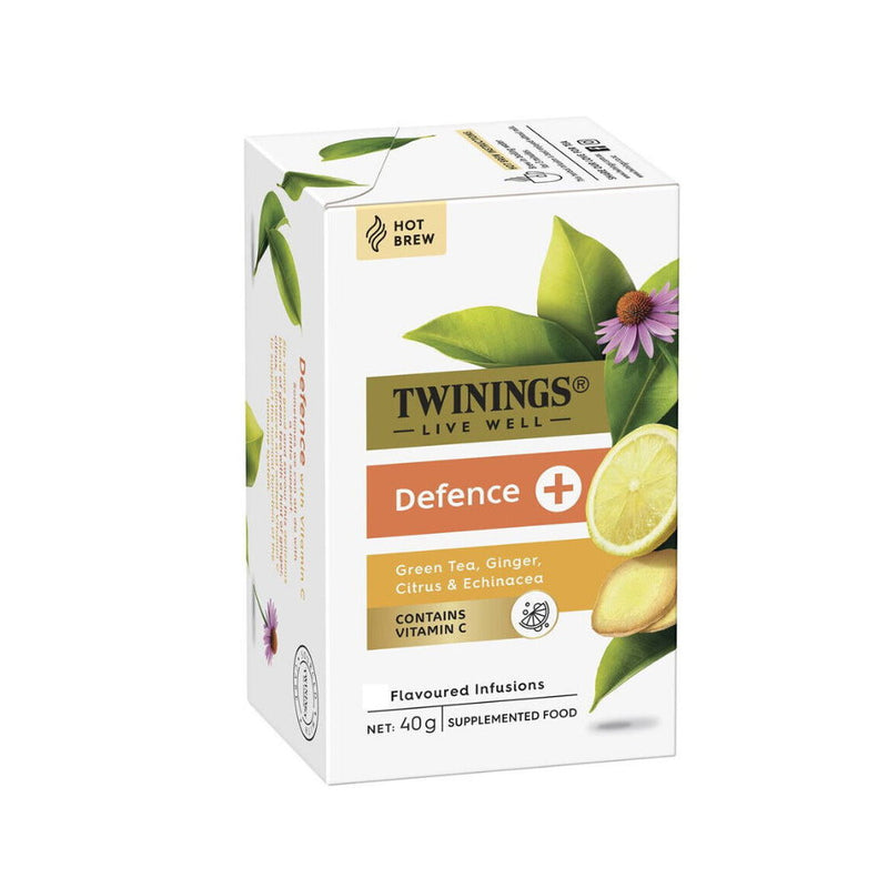 Twinings Live Well Defence Infusions Green Tea Ginger Citrus Echinacea 40g 18 Bags