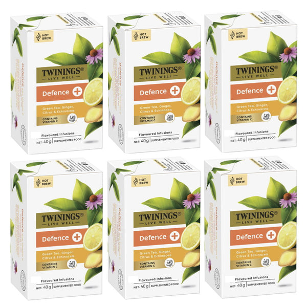 Shop Online Makeup Warehouse - Twinings Live Well Defence Infusions Green Tea Ginger Citrus Echinacea 40g 18 Bags
