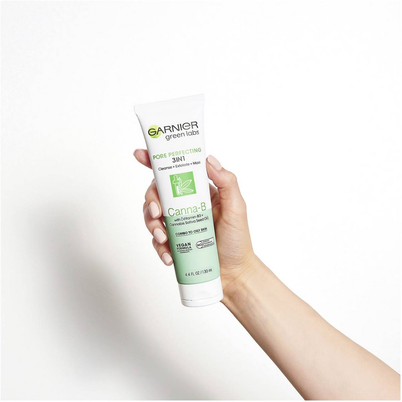 Garnier Green Labs Pore Perfecting 3 in 1 Cleanse Exfoliate Mask Canna B 130mL