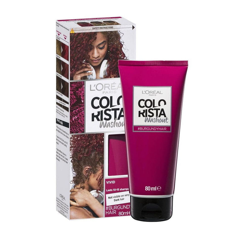 6x LOreal Colorista Washout Hair Colour - Burgundy Hair 80mL