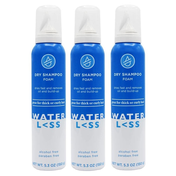 3x Water Less Dry Shampoo Foam for Thick or Curly Hair 150g