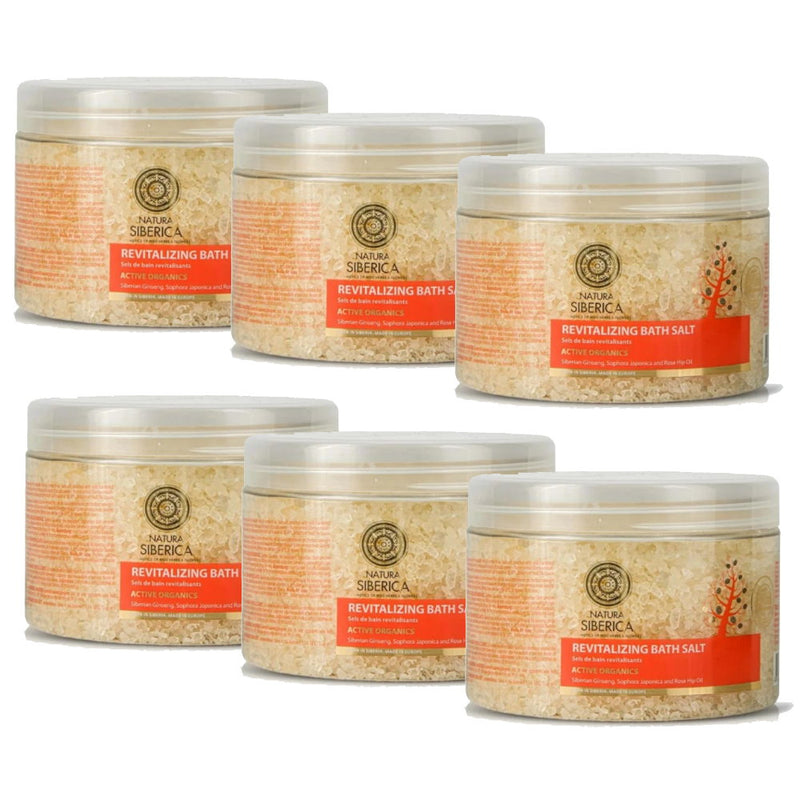 6x Siberica Natura Revitalizing Bath Salt Active Organics 600g