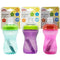 3pk Heinz Baby Basics Silicone Sipper Cup Purple Blue Pink 300mL - Makeup Warehouse Australia