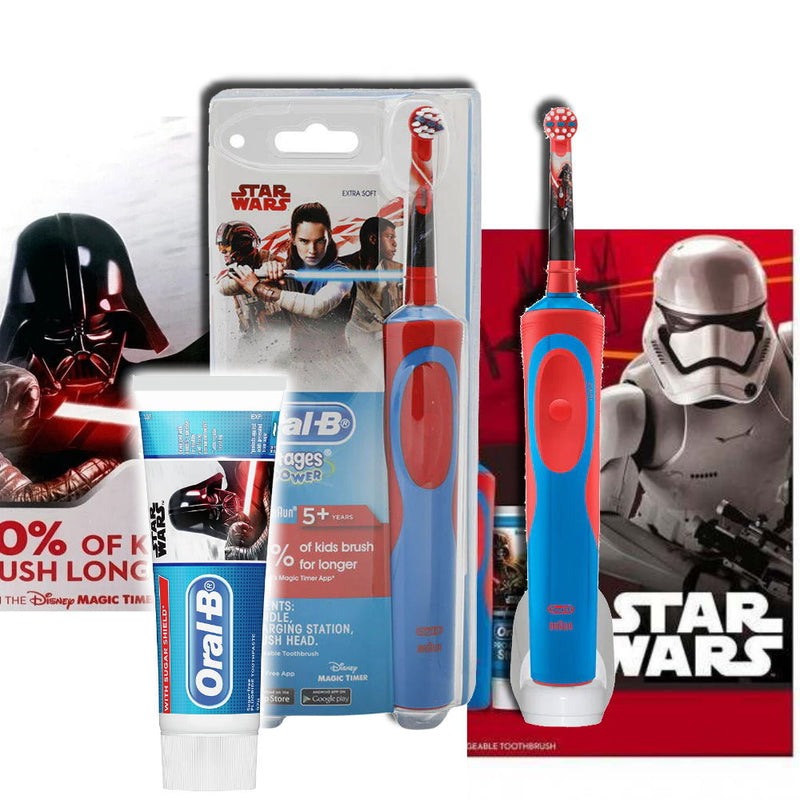 Shop Online Makeup Warehouse - 2pk Oral B Star Wars Stages Power 5+yr Soft Rechargeable Toothbrush + Toothpaste