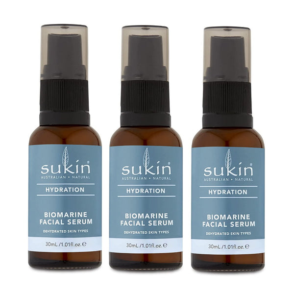 Buy 3pk Sukin hydration biomarine facial serum 30mL - Makeup Warehouse Australia