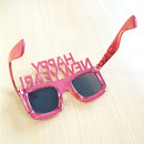 RED Happy New Year Diamante Party Sunglasses