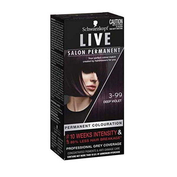 Schwarzkopf LIVE Salon Permanent Hair Colour 3-99 Deep Violet - Makeup Warehouse Australia 