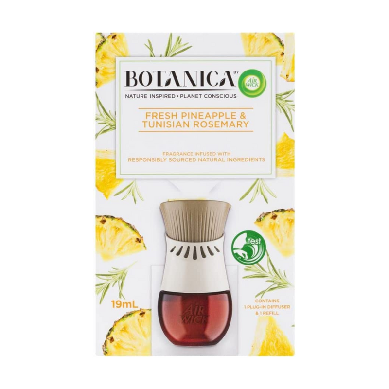 4x Botanica By Air Wick Liquid Electric Prime Fresh Pineapple and Tunisian Rosemary 19mL