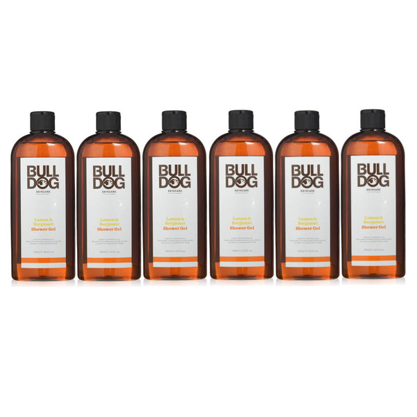 6x Bulldog Skincare Mens Shower Gel Lemon & Bergamot Body Wash 500mL