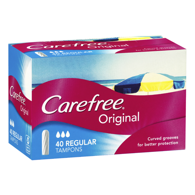 Carefree Original Tampons Regular 40 pack - Makeup Warehouse Shop Online