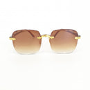 Rosy Lane Classic Vintage Square Sunglasses Double Brown