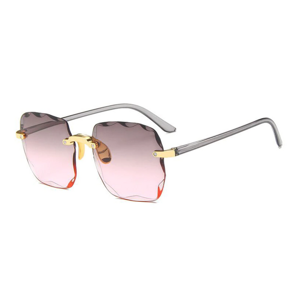 Rosy Lane Classic Vintage Square Sunglasses Grey Pink - Makeup Warehouse Australia
