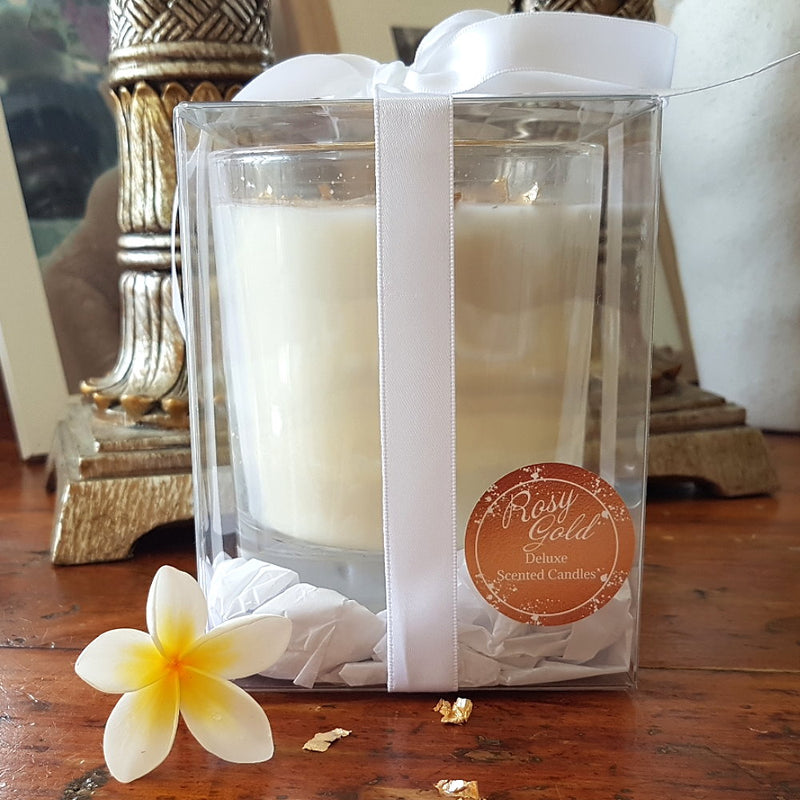 Rosy Gold Deluxe Double Scented Candles XL Clear - Vanilla Bean