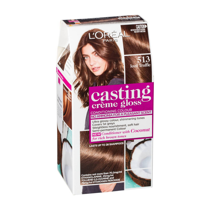 Buy 3pk LOreal Casting Creme Gloss Semi-Permanent Hair Colour 513 Iced Truffle - Makeup Warehouse Australia