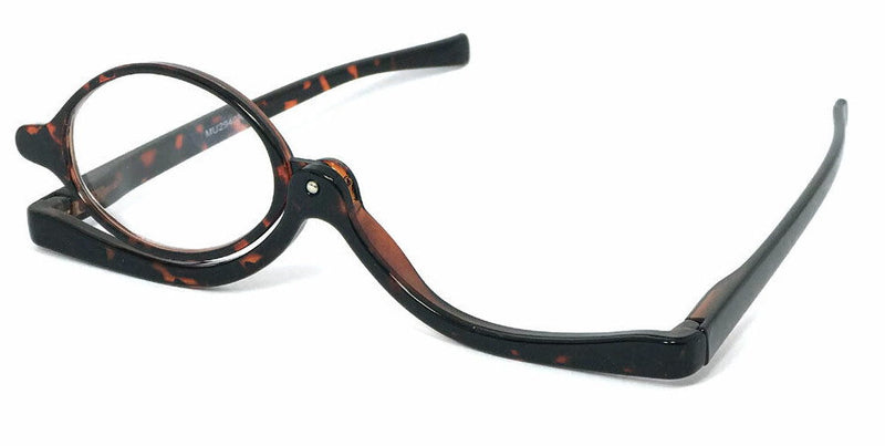 Dare to Wear Eye Make Up Eyeglasses Single Lens Rotating Glasses +1.50 Tortoiseshell