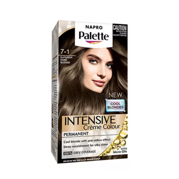 Napro Palette Intensive Creme Colour Permanent Hair Colour 7-1 Superior Dark Blonde