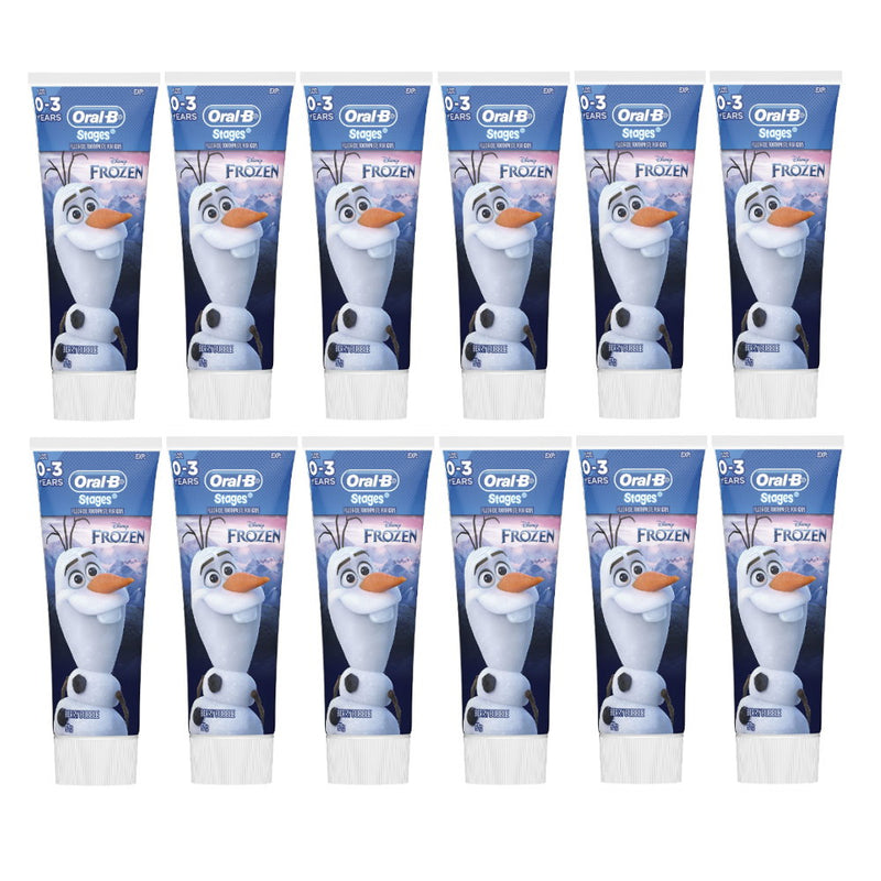 12x Oral B Stages Frozen 0-3 Years Kids Toothpaste 92g