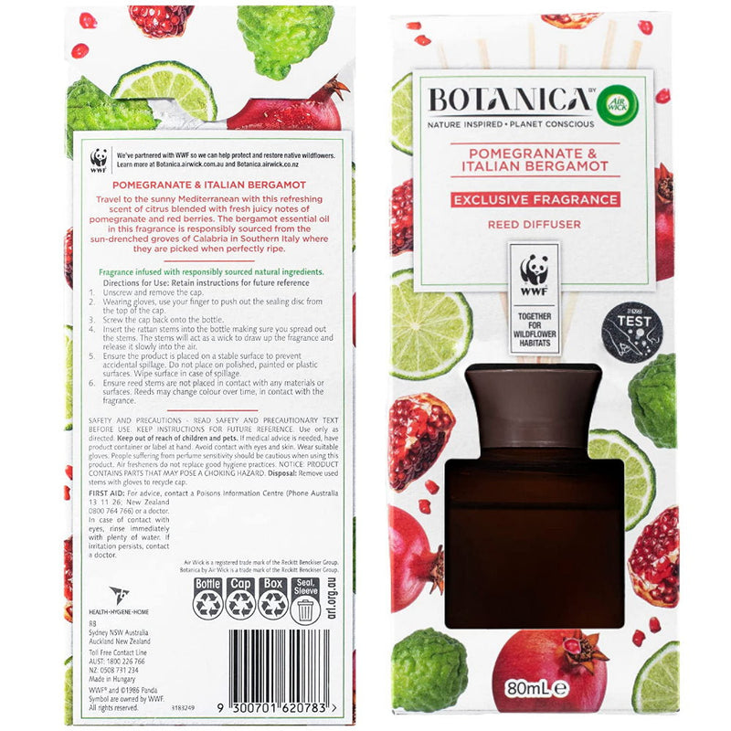 Gift Box - Botanica Air Wick Pomegranate & Italian Bergamot Reed Diffuser 80mL