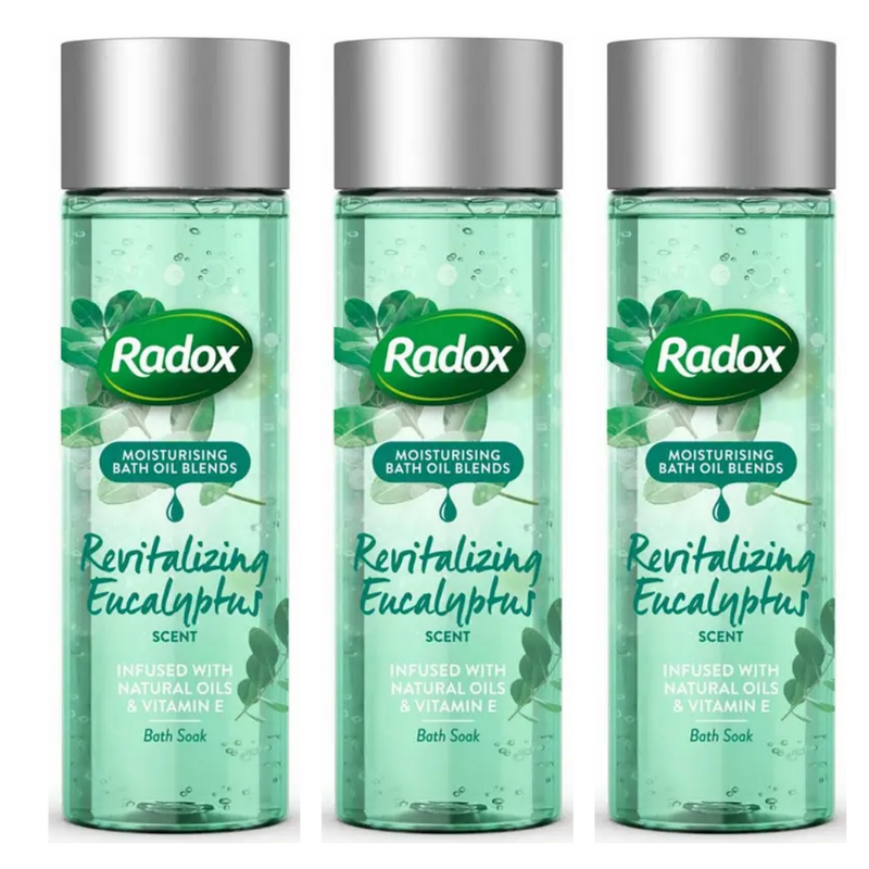 Buy 3 pack Radox Moisturising Bath Oil Blends Revitalizing Eucalyptus 200ml Makeup Warehouse