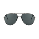Rosy Lane Retro Aviator Sunglasses Black Frame - Black