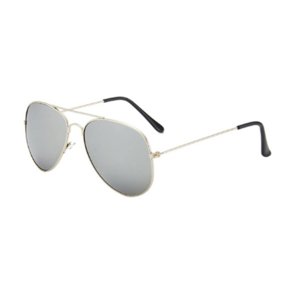 Rosy Lane Retro Aviator Sunglasses Silver Frame - Silver Lens