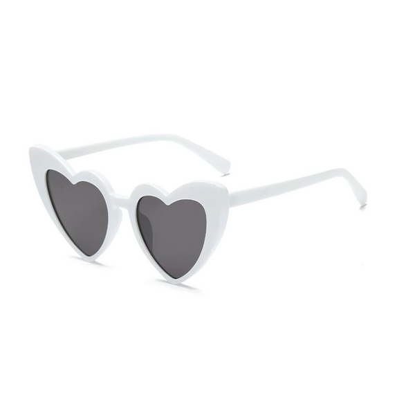 Rosy Lane Retro Heart Sunglasses White