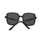 Rosy Lane Retro Rim Square Sunglasses Black/Black