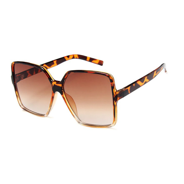 Rosy Lane Retro Rim Square Sunglasses Leopard