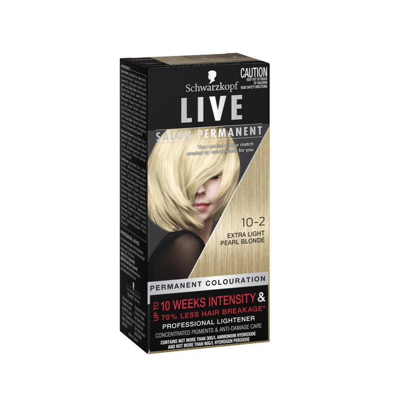 6x Schwarzkopf LIVE Salon Permanent Hair Colour 10-2 Extra Light Pearl Blonde