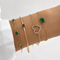 Rosy Lane Set of 4 Emerald Green Heart Detail Bracelet