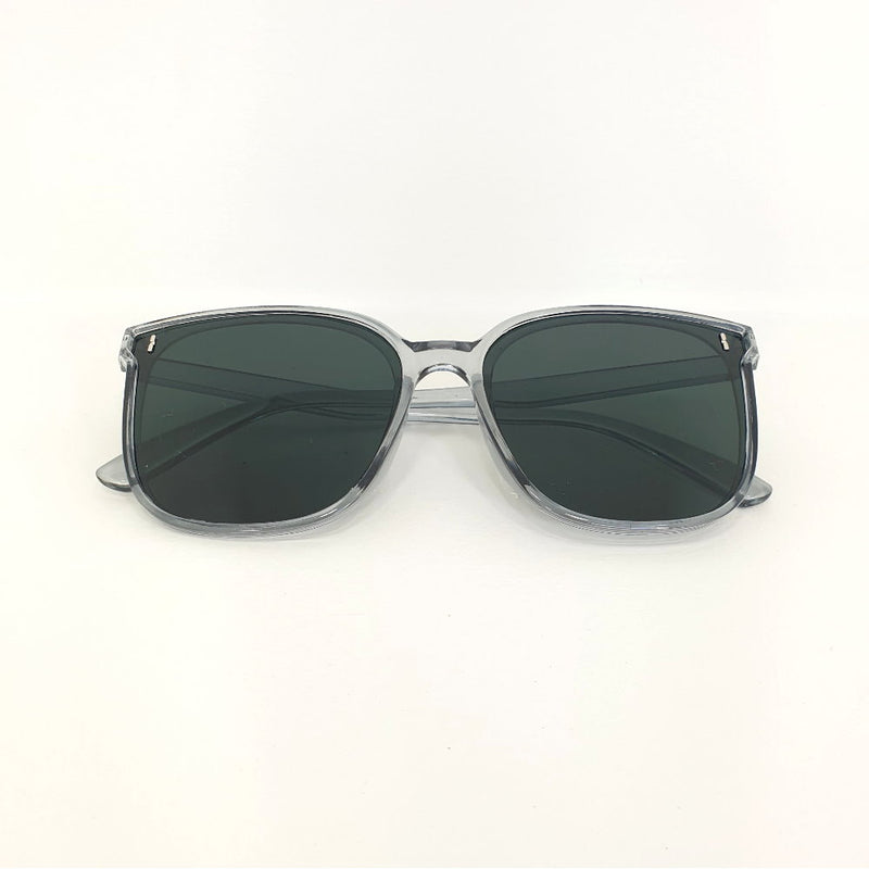 Rosy Lane Square Transparent Grey Sunglasses - Black
